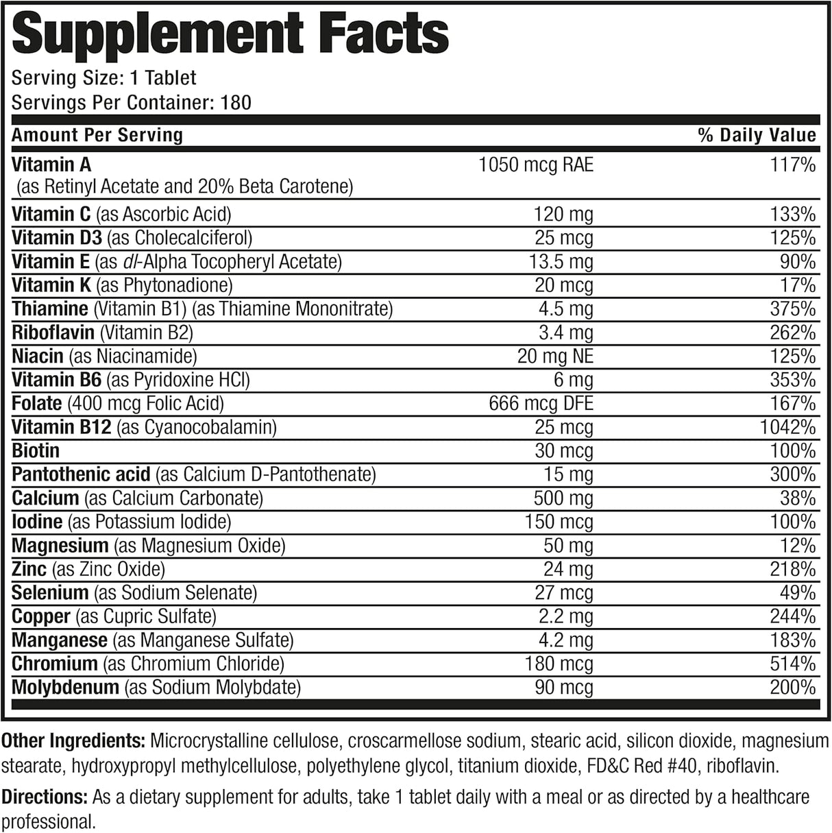 Suplementos Bronson ONE Daily Multivitamínico Multimineral