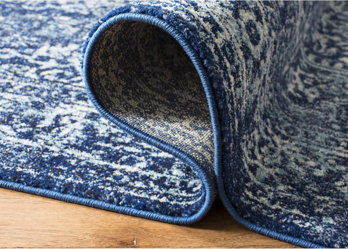 Alfombra de área - Diseño oriental desgastado, fácil cuidado, EVK256A