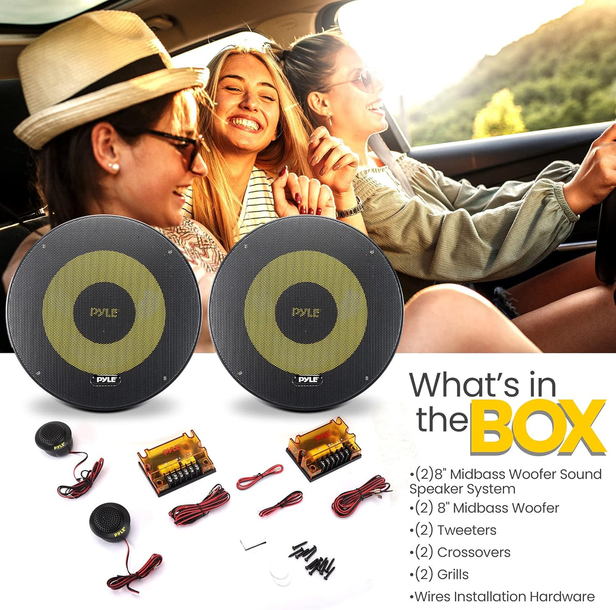 Parlantes de bajo medio para automóvil PYLE PLG8C