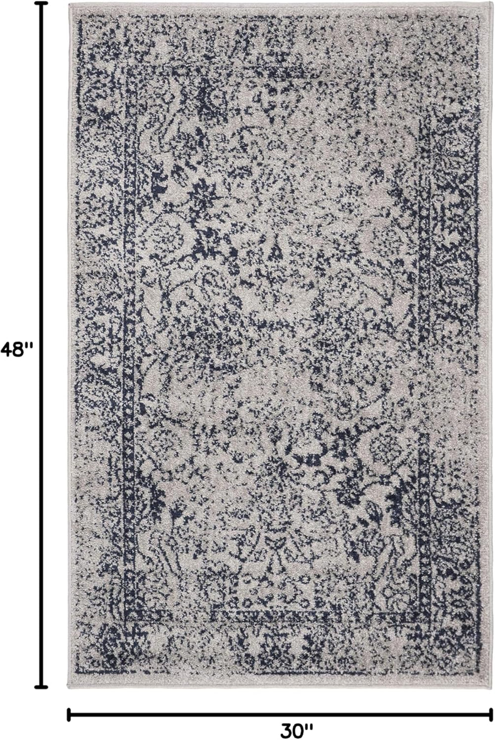 Alfombra de acento Oriental Desgastada, Fácil Cuidado, ADR109P