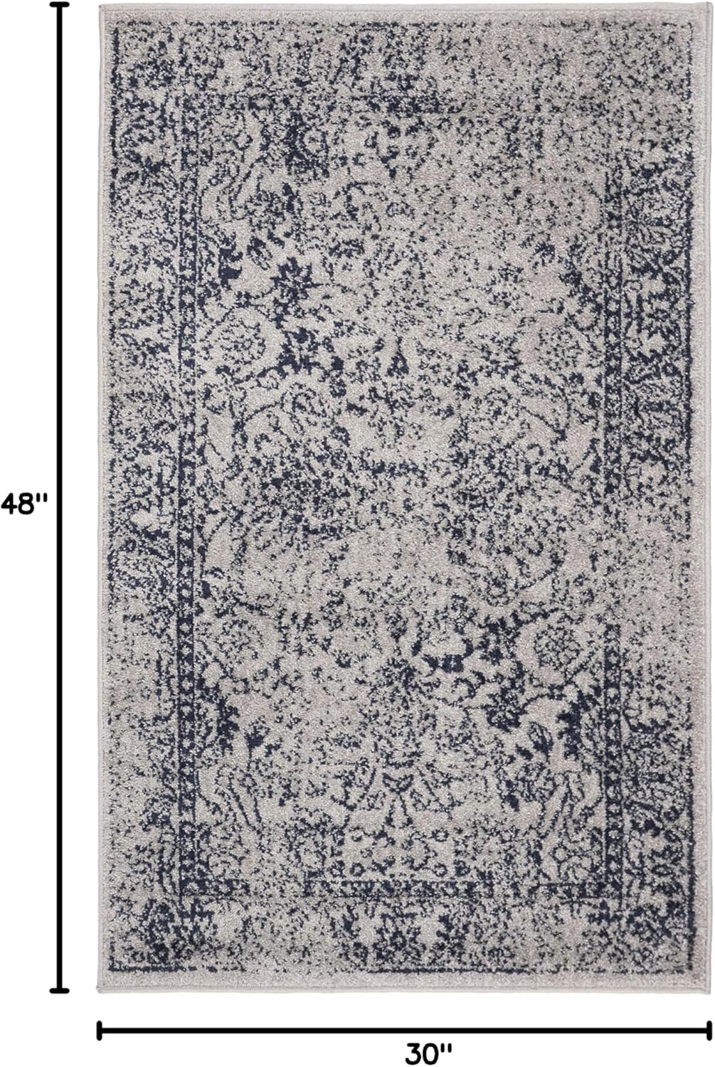 Alfombra de acento Oriental Desgastada, Fácil Cuidado, ADR109P