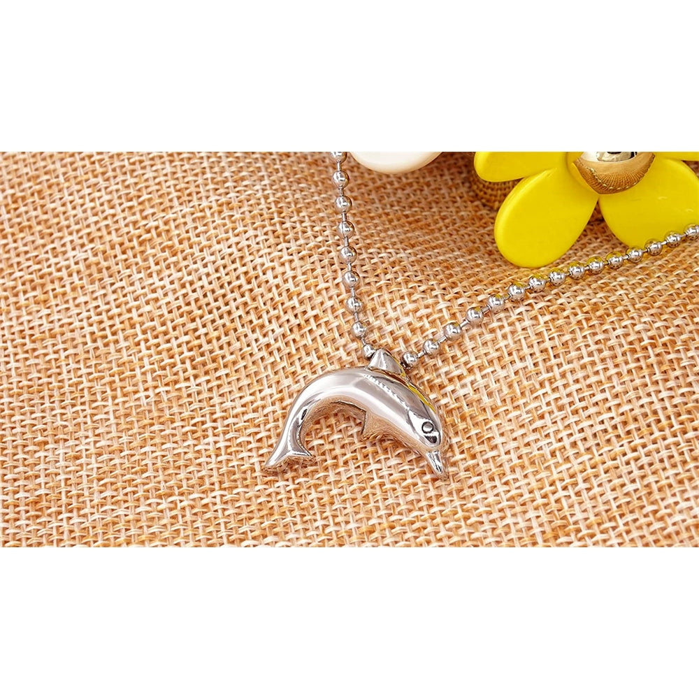 Collar de urna de delfín de acero inoxidable para cenizas