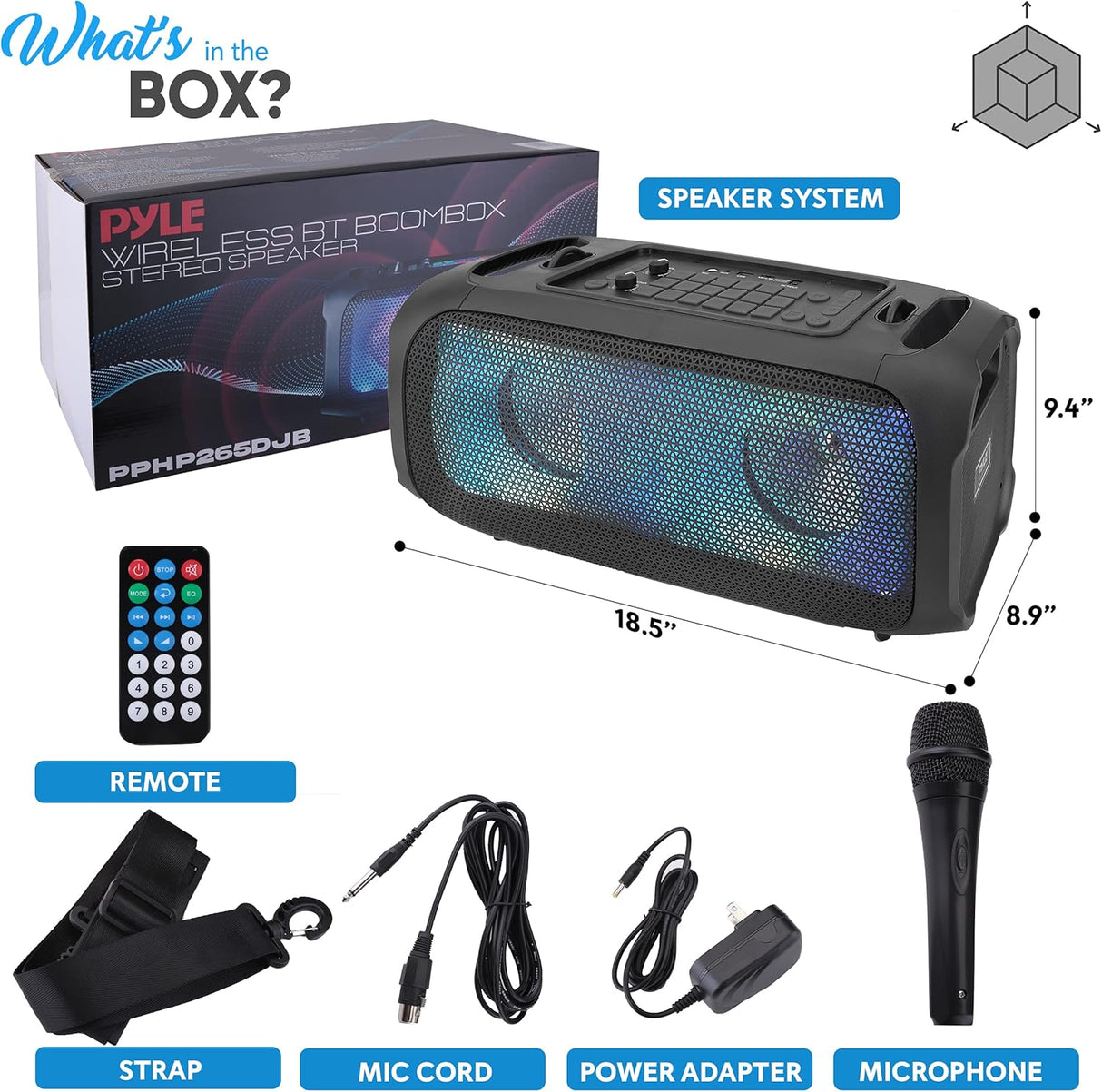 Parlante Portátil inalámbrico PYLE-HOME PPHP265DJB