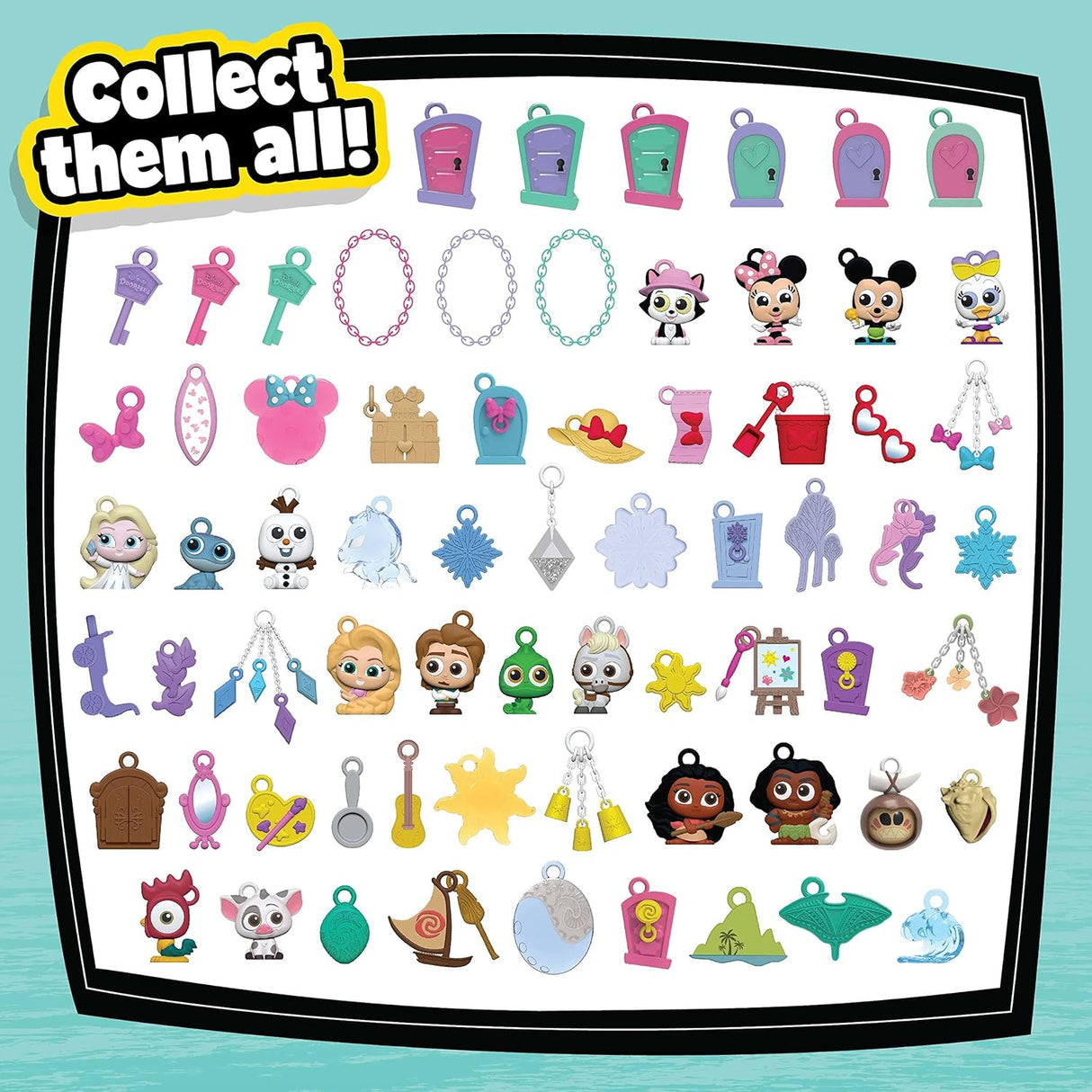 Colgantes Disney Doorables, Amuletos de Personajes, Juguetes