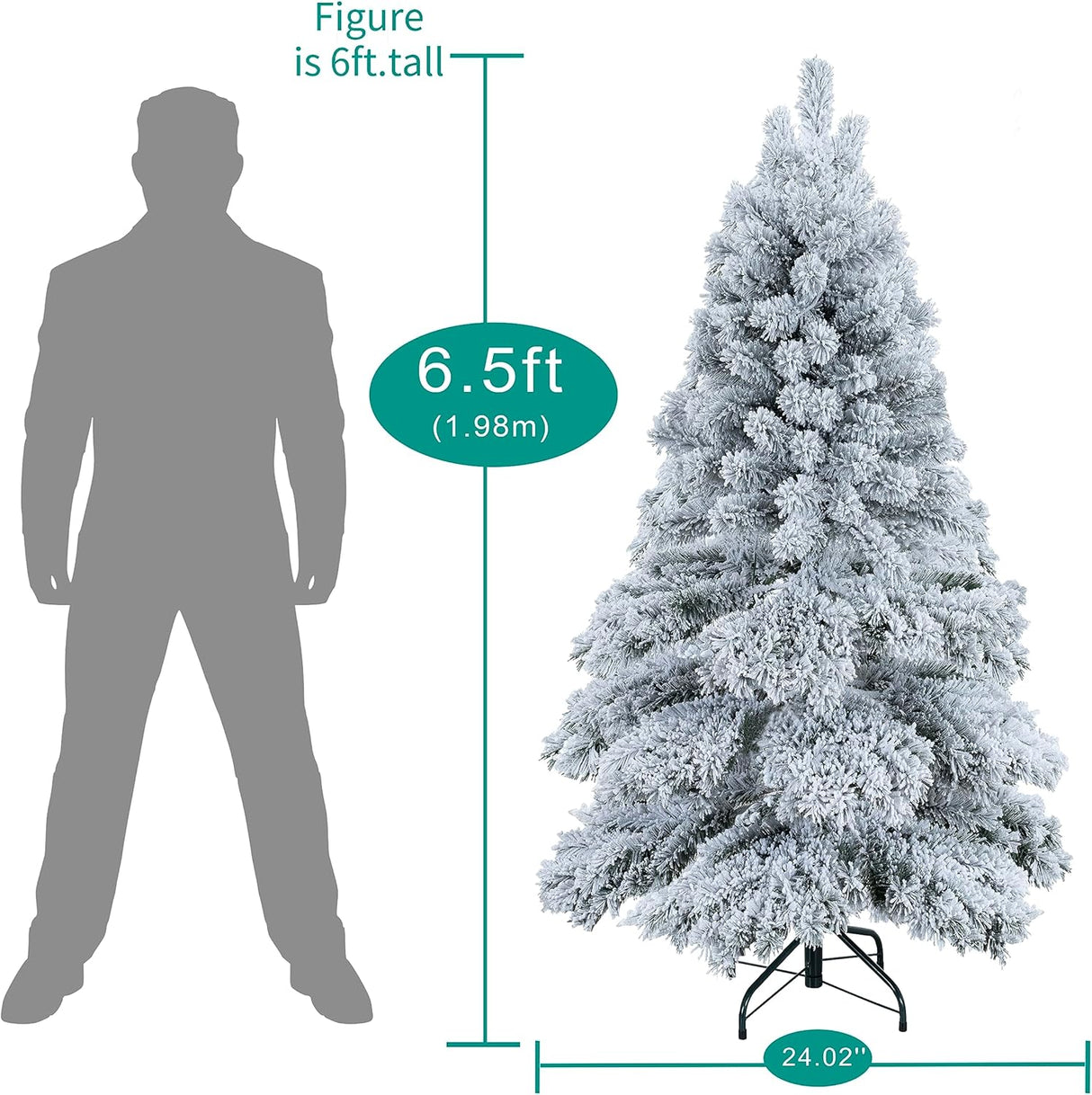 Árbol de Navidad Artificial Naomi Home 6.5ft con Luces 892 Ramas