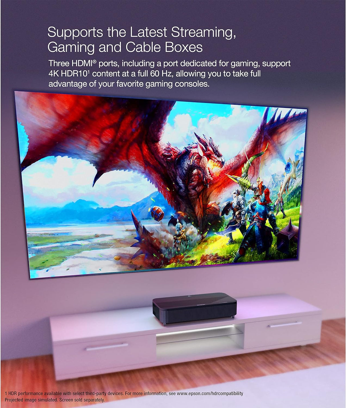 Proyector Epson EpiqVision Ultra LS800, 4K, 4000 lúmenes, 150