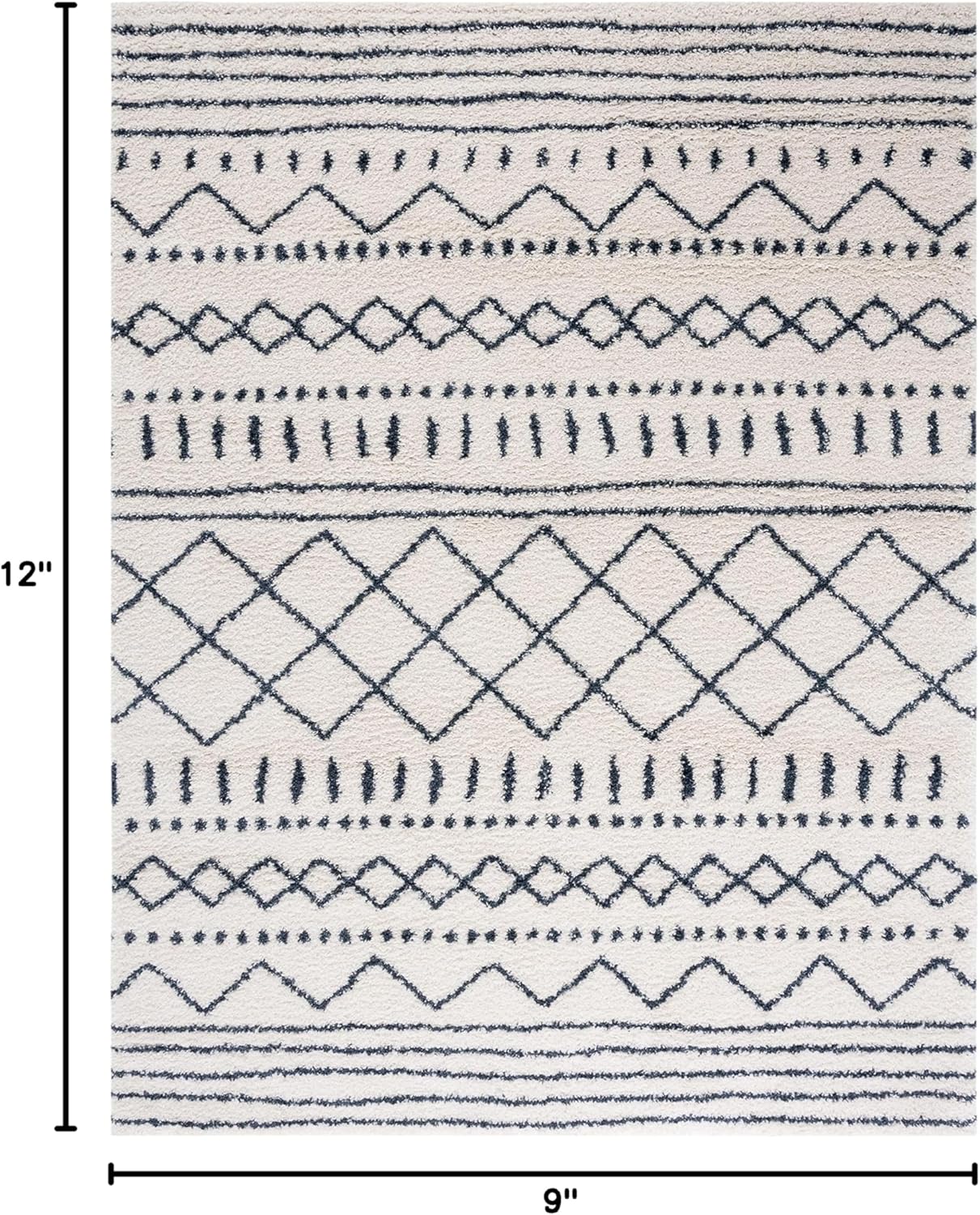 Alfombra de área Shag - Diseño marroquí, 1.6 pulgadas de grosor