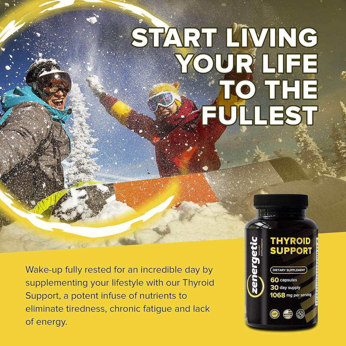 Suplemento de apoyo tiroideo con L tirosina y yodo │ Enfoque