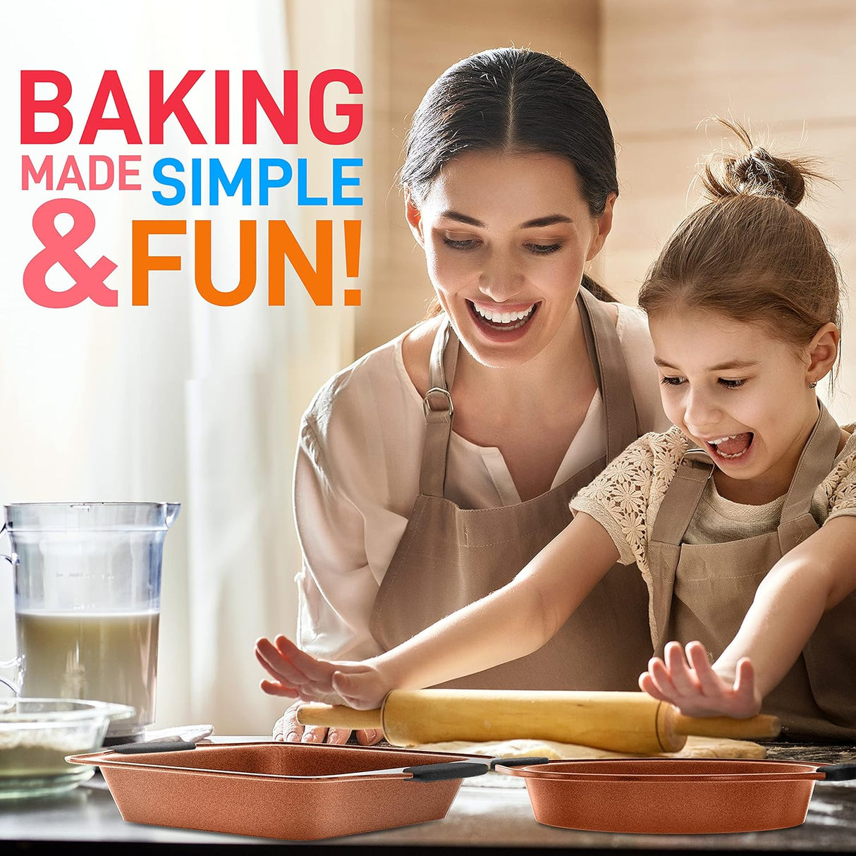 Juego de 8 piezas para hornear antihaderente NutriChef