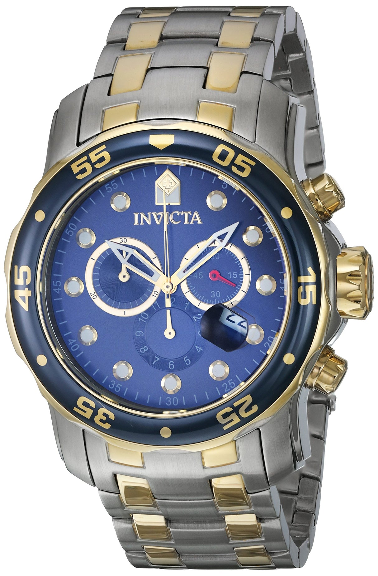 Reloj cronógrafo con esfera azul para hombre