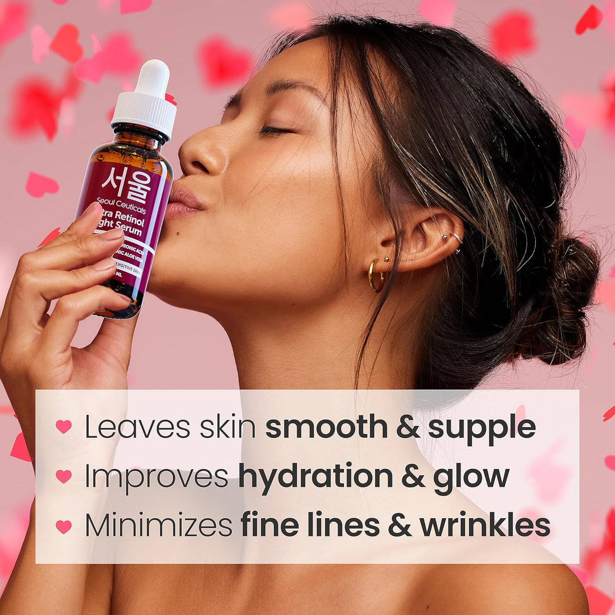 Sérum Nocturno Retinol Coreano 1% con Mucina, Ácido Hialurónico