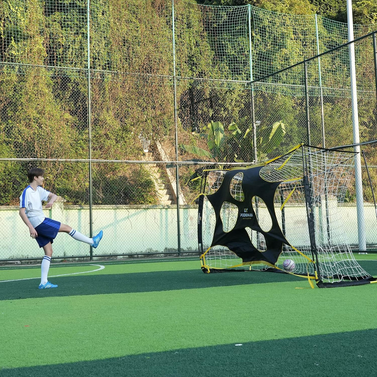Red de Meta de Fútbol Portátil con Zonas de Puntuación Destacadas