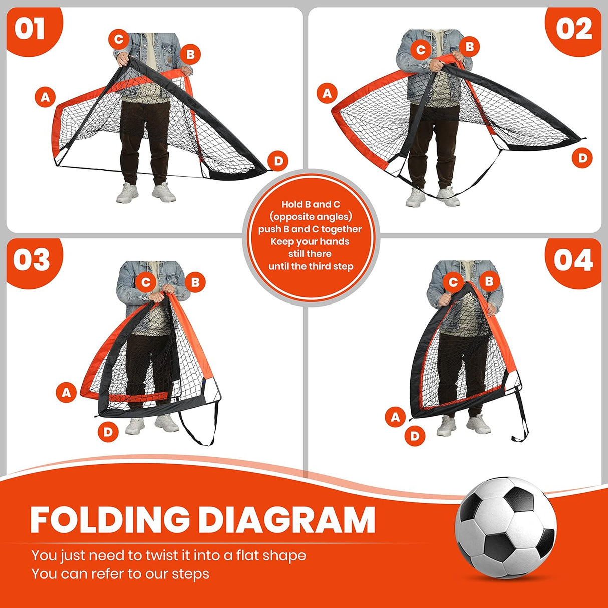 2 kits de portearías de futbol portatiles para niños