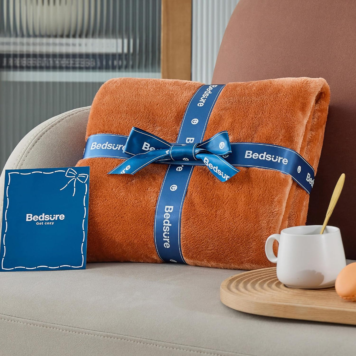 Manta Fleece Bedsure 300GSM Suave Ligera para Sofá y Camping