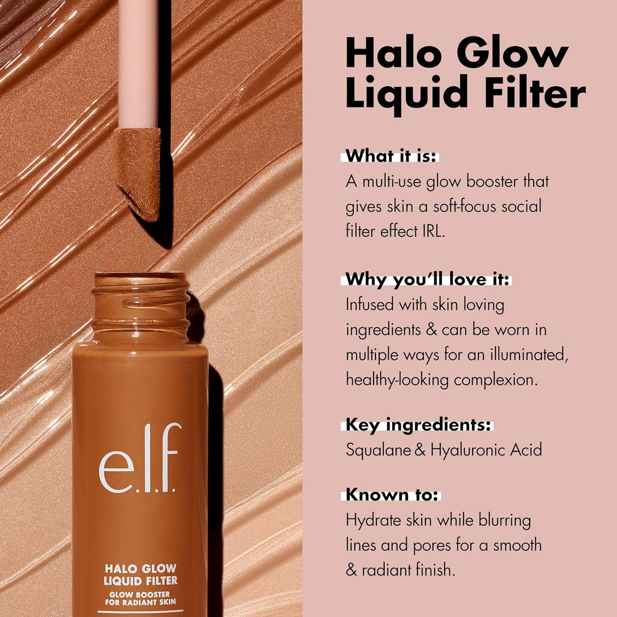 Filtro Líquido Halo Glow, Potenciador de Tez con Ácido Hialurónico