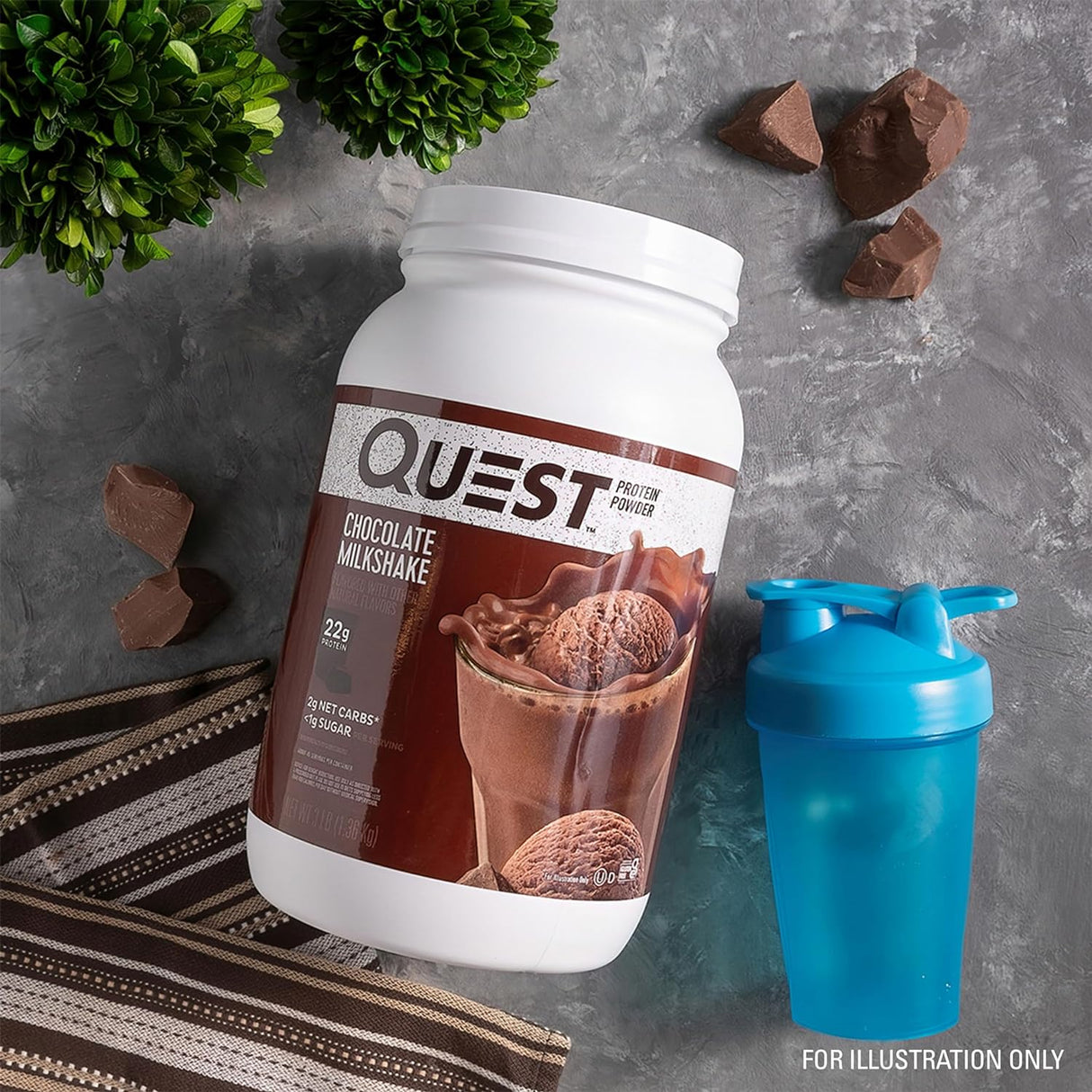 Proteína en polvo Quest, 22g proteína, 1g azúcar, 3 lb