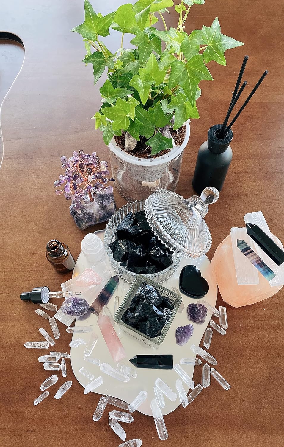 QINJIEJIE Cristales de obsidiana negra, piedras preciosas