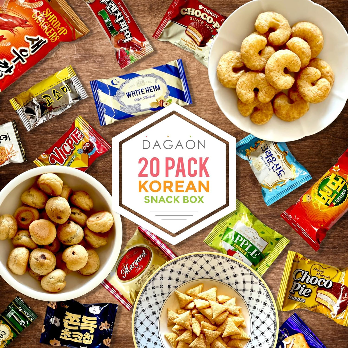 Caja de Snacks Coreanos Dagaon - 20 Variedades Deliciosas