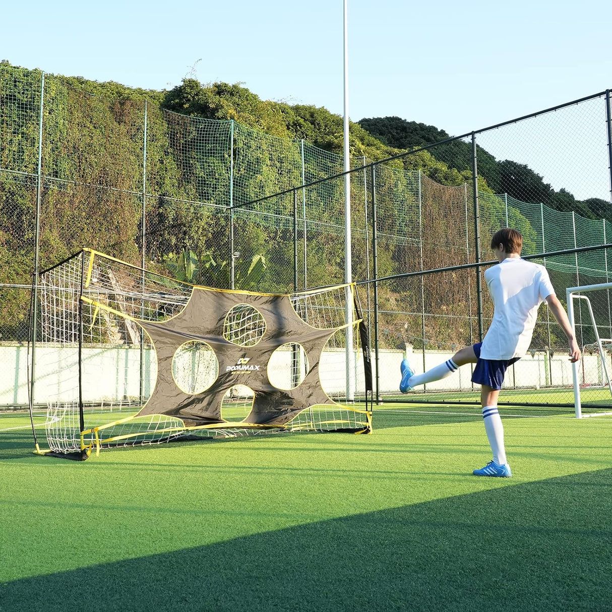 Red de Meta de Fútbol Portátil con Zonas de Puntuación Destacadas