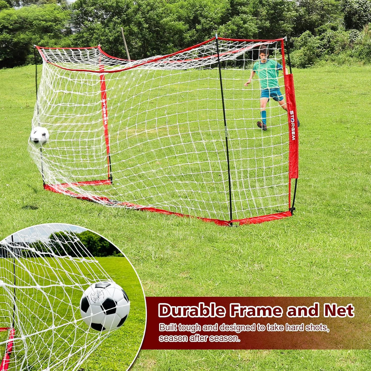 Porteria de futbol portatil plegable, fácil de llevar