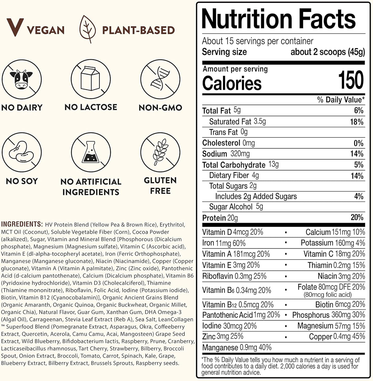 Suplemento Polvo de proteína triple de chocolate 24 onzas
