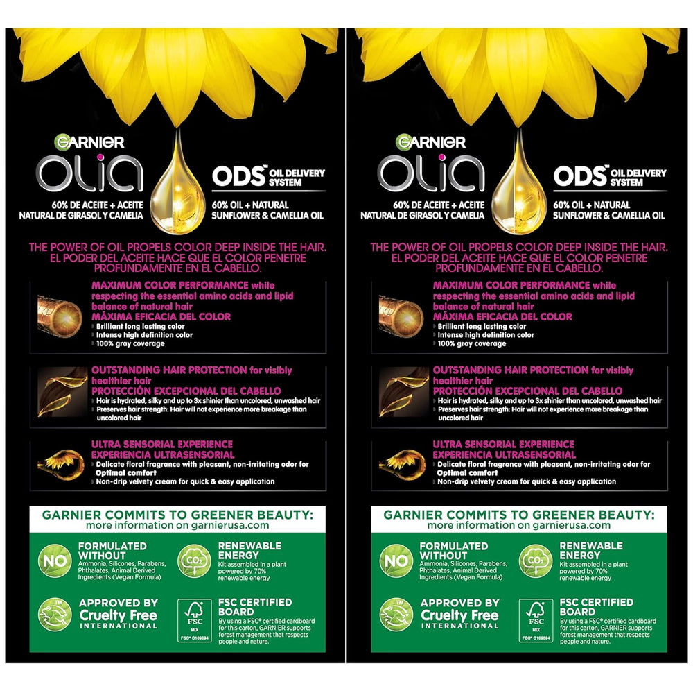 Garnier Olia Tinte permanente para el cabello, sin amoníaco, color brillante, rico en aceite, 9.0 rubio claro, 2 unidades (el embalaje puede variar)