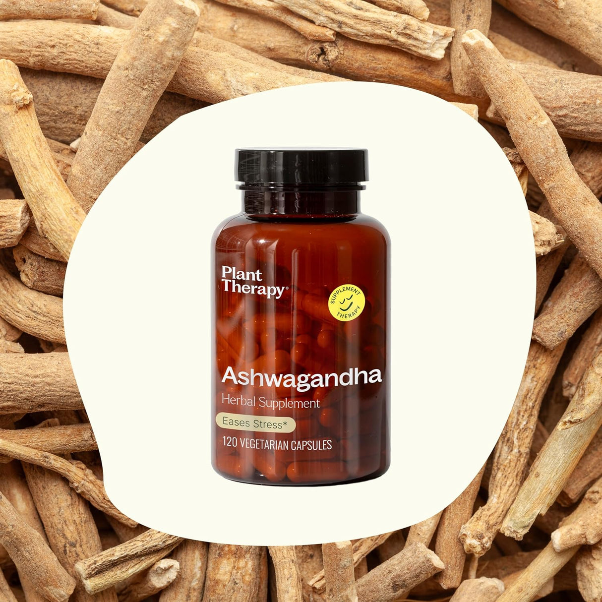 Suplemento de Ashwagandha, Plant Therapy, 120 Cápsulas Veganas