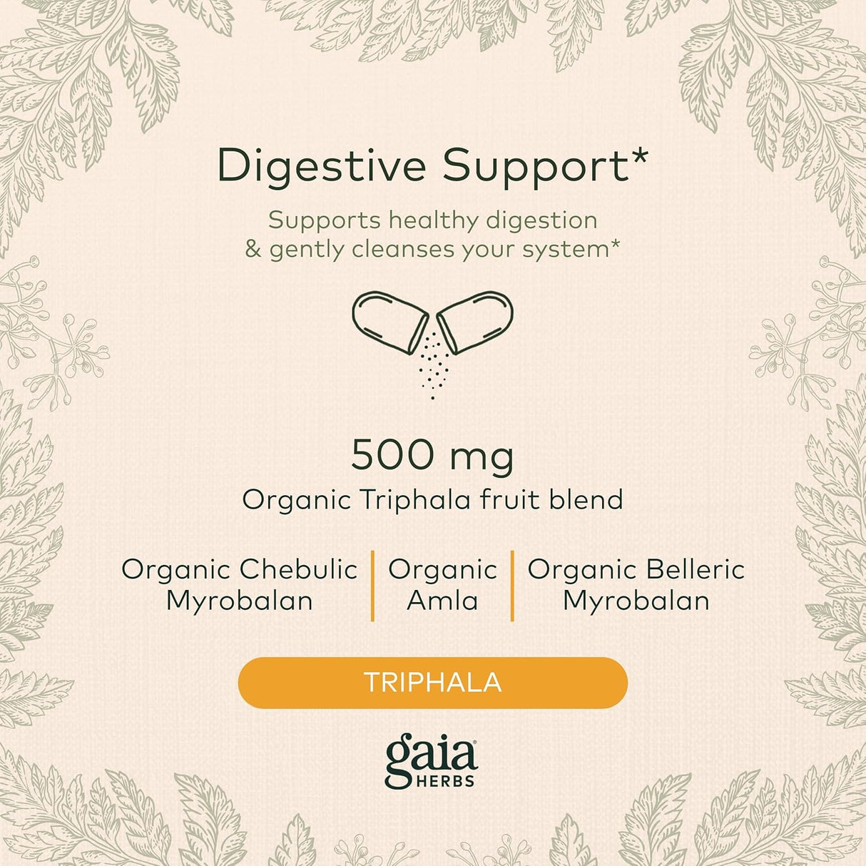 Suplemento Herbs Fruta Triphala Apoya la salud digestiva