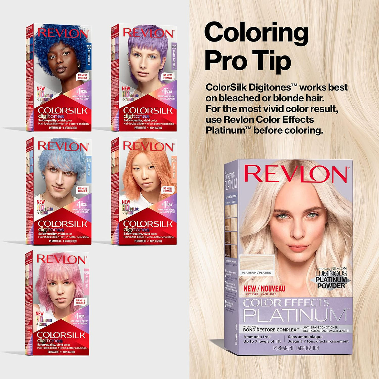 Coloración permanente para cabello, lavanda pastel 92D