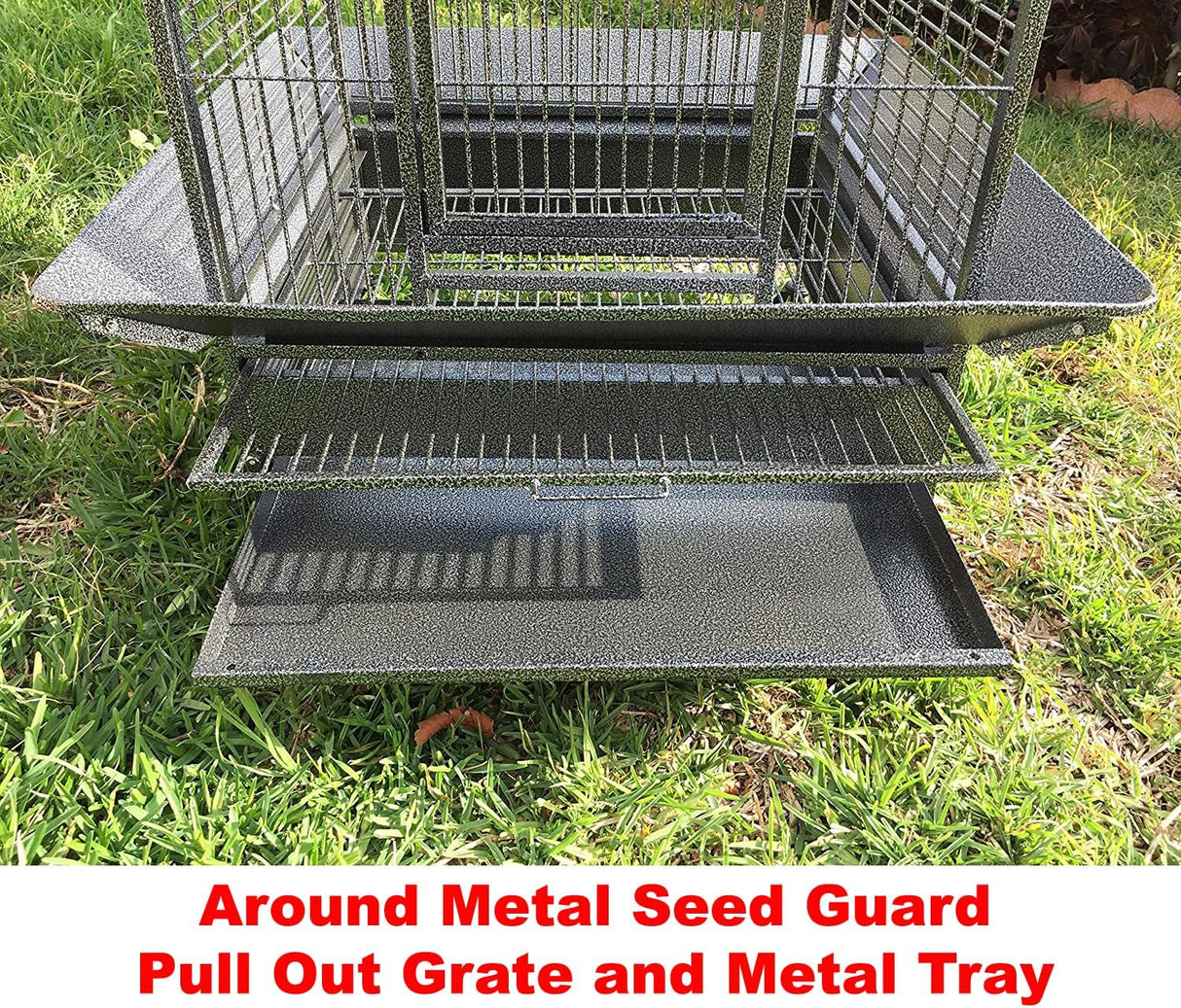 Jaula rodante para pájaros incluye protector de semillas