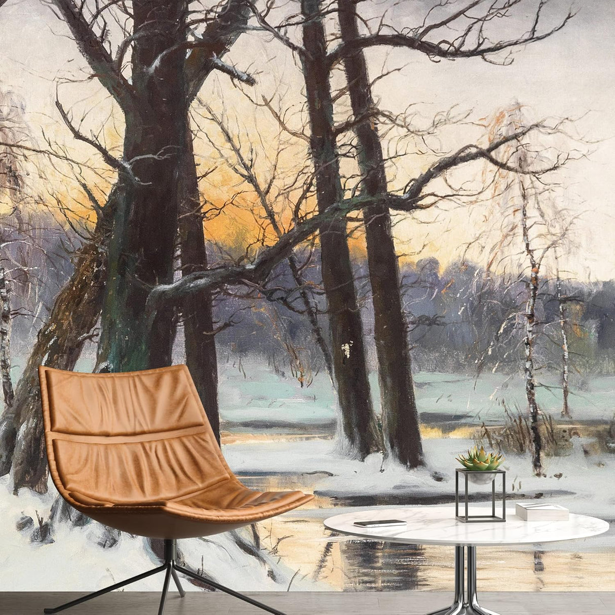 IDEA4WALL Adhesivo removible de pared/mural Ártico bosque