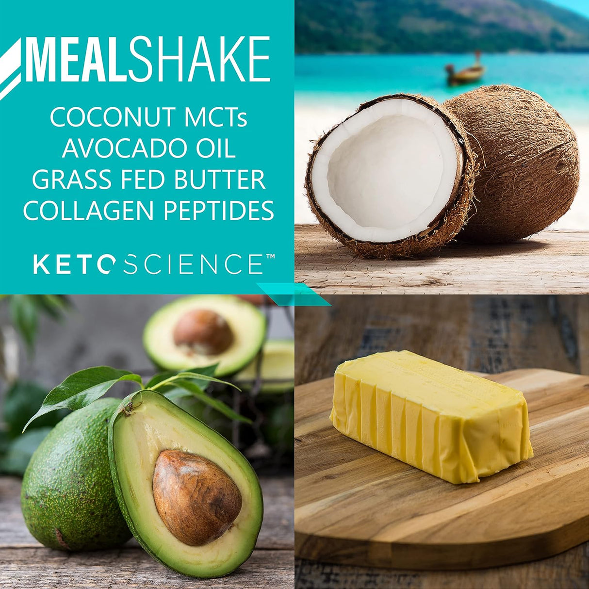 Suplemento Keto Science de chocolate para batido de comida