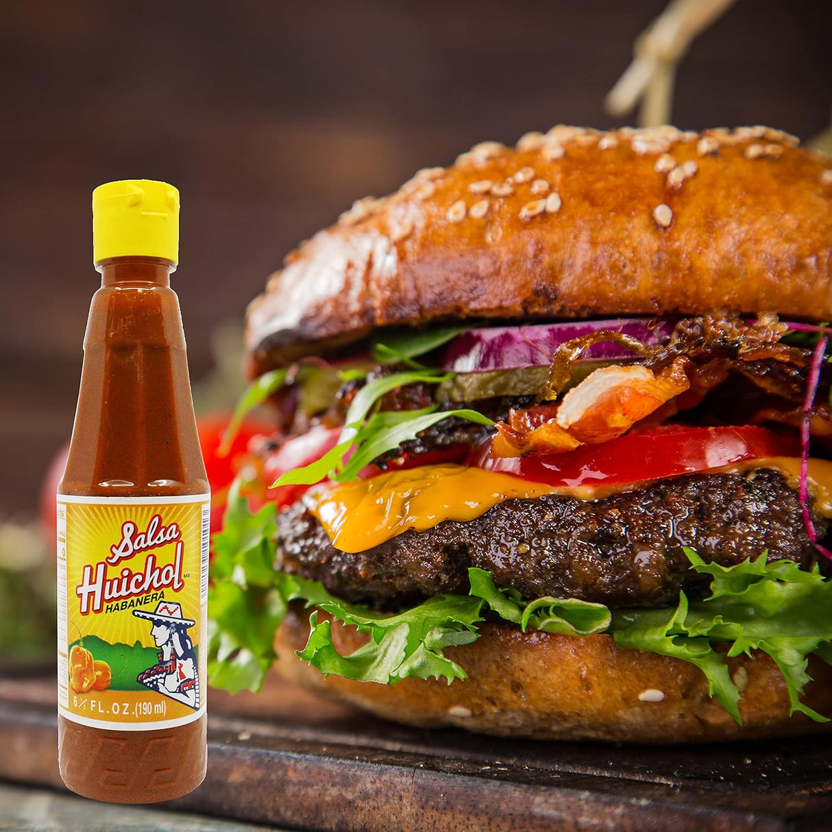 Salsa Huichol Habanera Salsa Picante 6.5 oz Botella