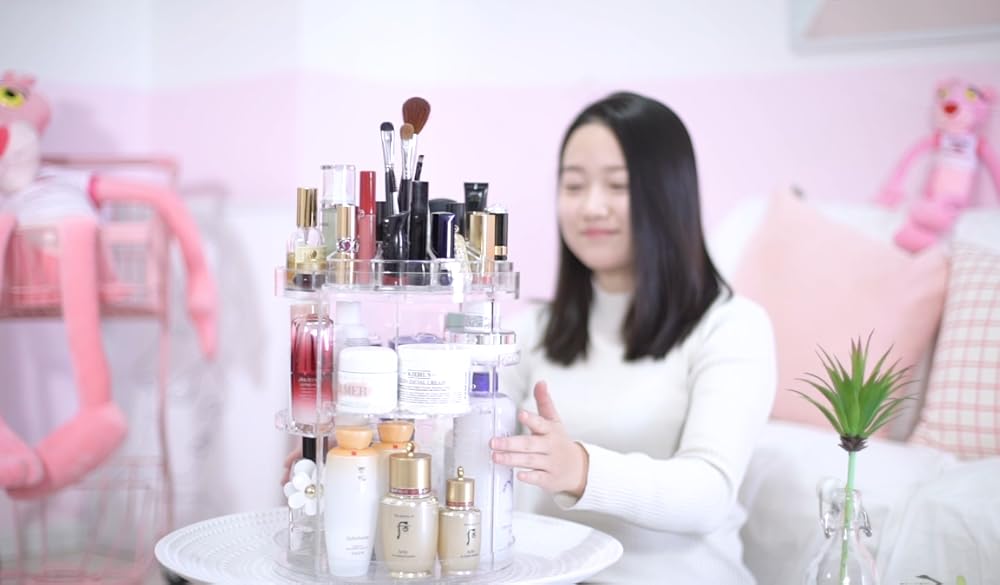 Estuche organizador de maquillaje giratorio 360 grados