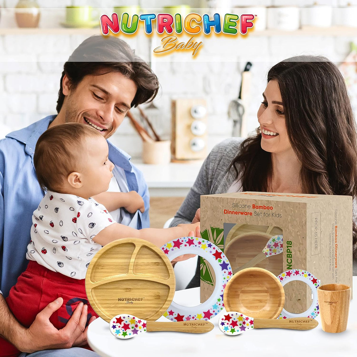 Kit de Alimentación para bebé de bambú NutriChef NCBPS18