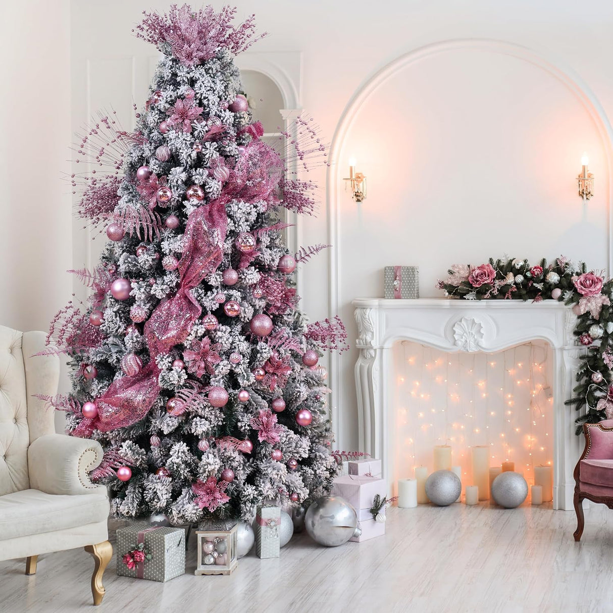 Flores Artificiales Poinsettia Wironlst 16 Pcs - Decoración Navideña