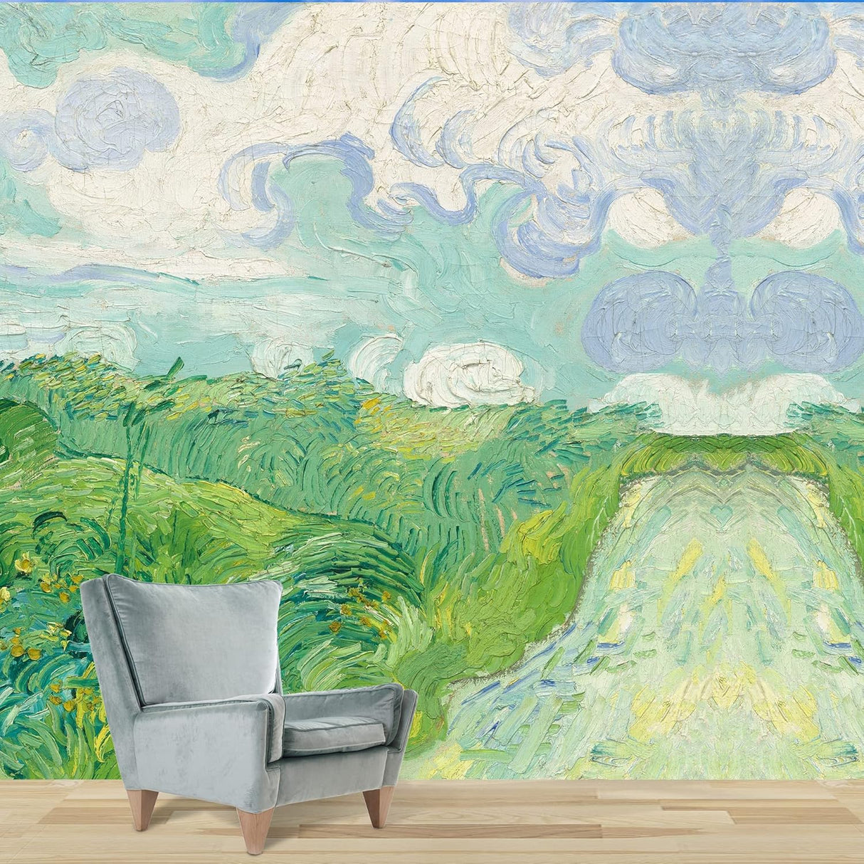 IDEA4WALL Murales de pared para dormitorio, noche estrellada de Van Gogh, pinturas famosas, papel tapiz extraíble grande, calcomanías de pared para despegar y pegar, 100 x 144 pulgadas