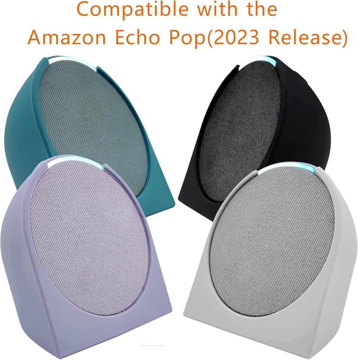 Funda de silicona para Amazon Echo Pop, protección 360°, 2023