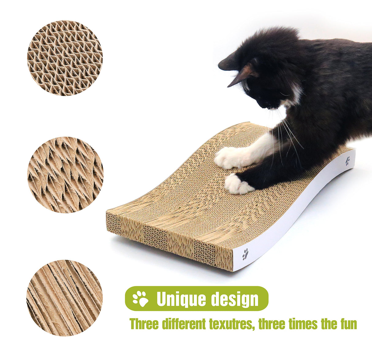 COCHING Cat Scratcher Cartón Rascador de forma curva