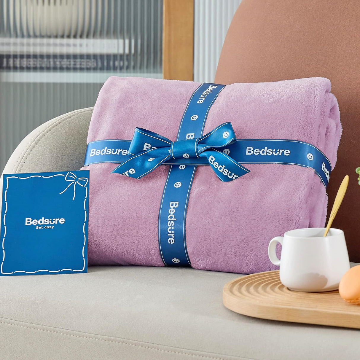 Manta Bedsure Fleece Queen Suave y Ligera 90x90 pulgadas