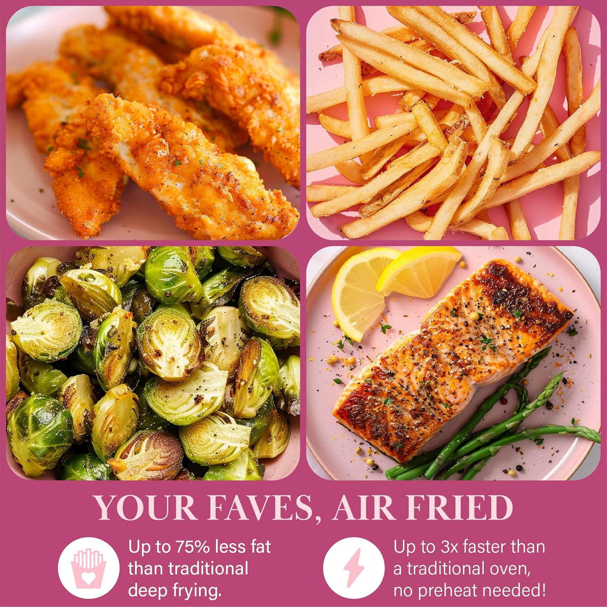 Freidora de aire Paris Hilton, 6 cuartos, 8 en 1, pantalla táctil