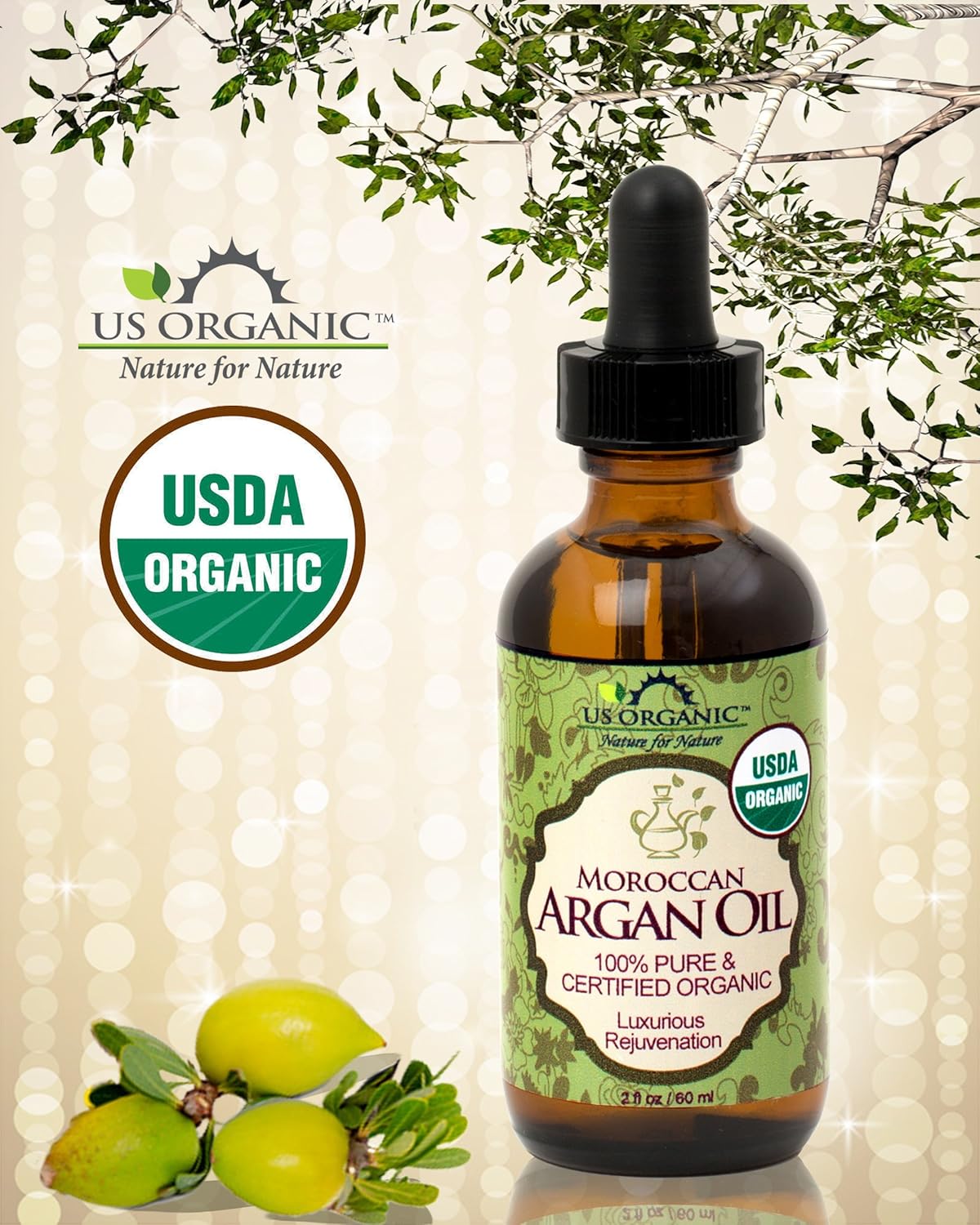 Aceite de Argán Orgánico, Puro & Natural, Prensado en Frío