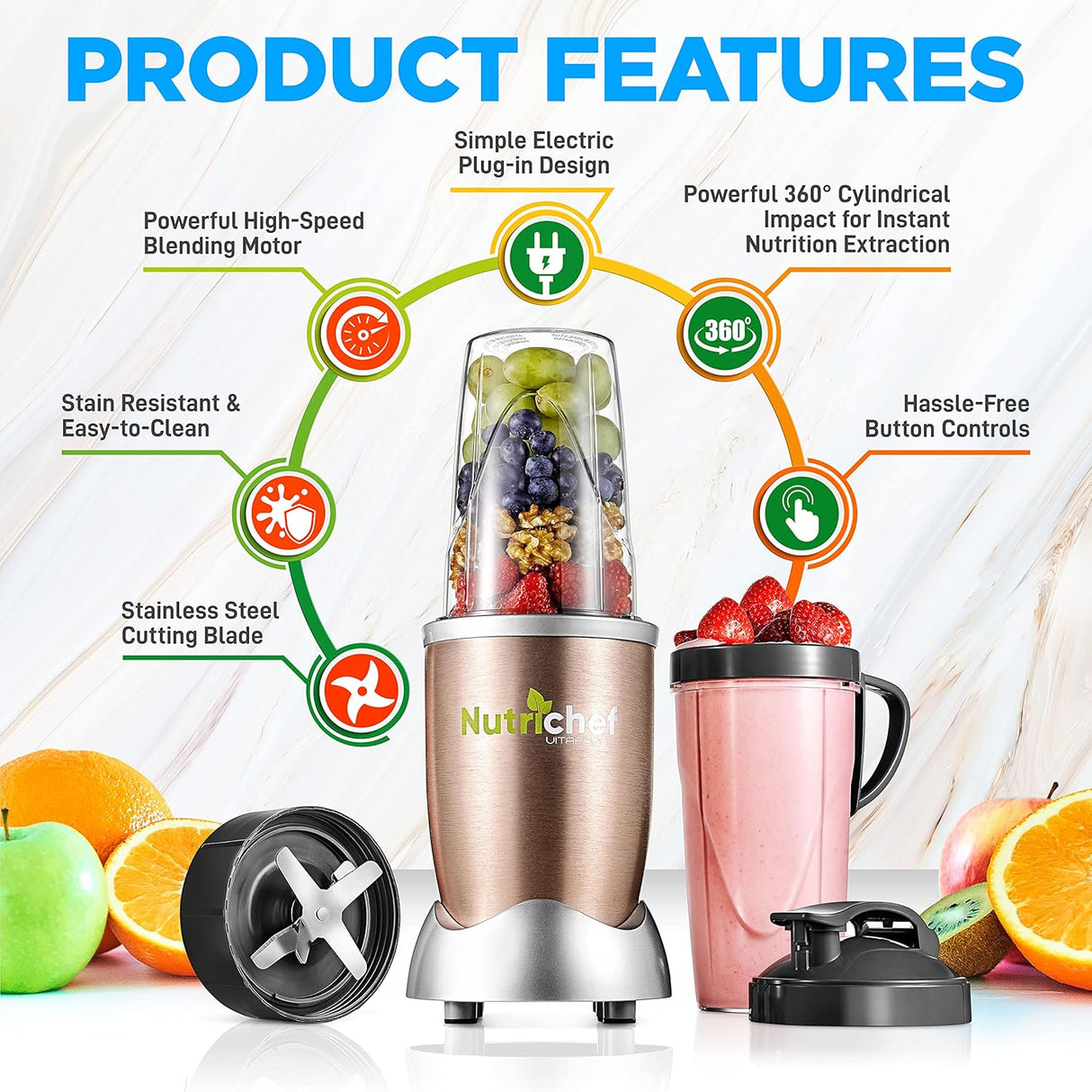 Licuadoras eléctrica de 900 NutriChef NCBL90