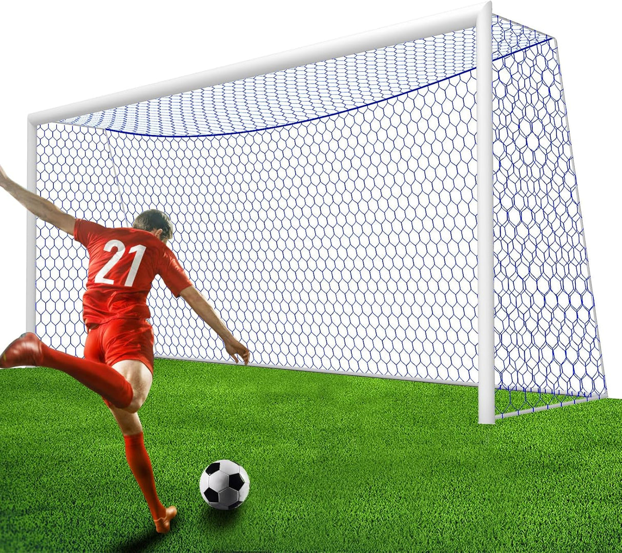 Red de Portería de Fútbol Profesional 24x8, 18.5x6.5 pies