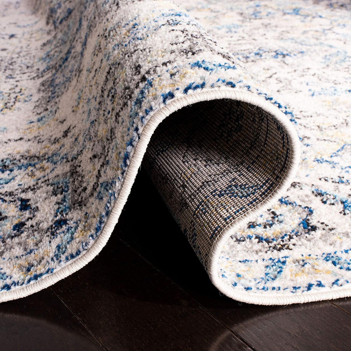 Alfombra Runner Oriental Medallón Nieve Distressed MAD603F