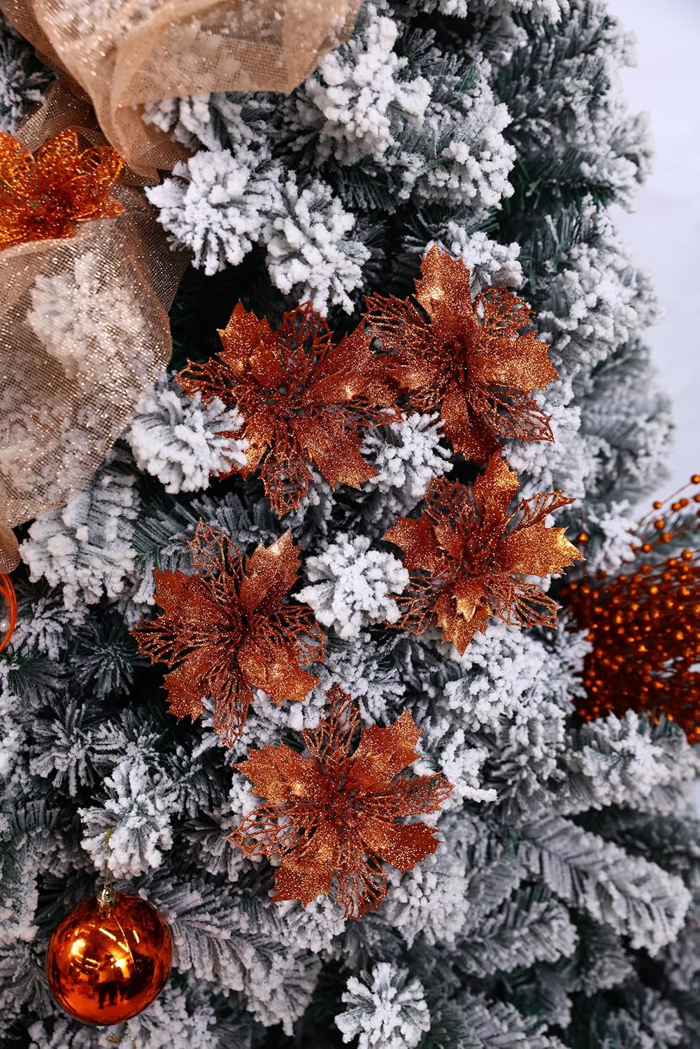 Flores Poinsettia Artificial 16 Pcs - Wironlst Decoraciones Navidad