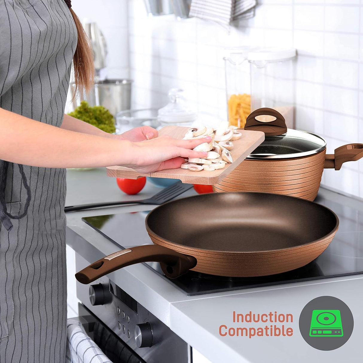 Juegos de Ollas de cocina elegantes NUTRICHEF NCCW12BRW.5