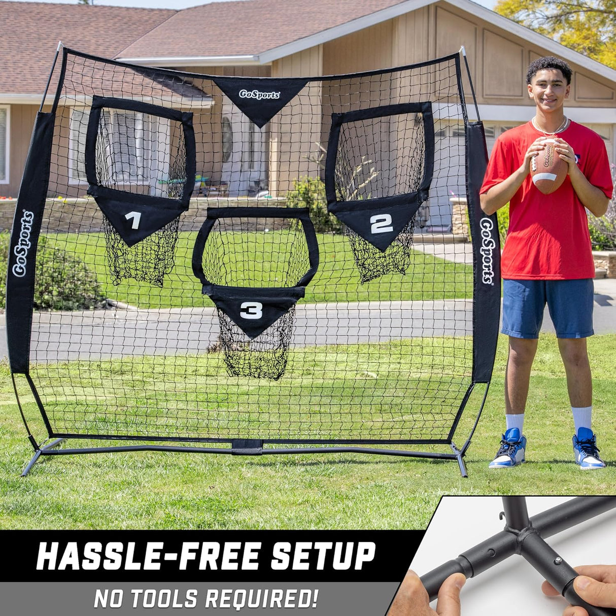 Red de lanzamiento de fútbol - Elige entre 8x8 pies o 6x6 pies
