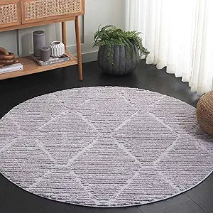 Alfombra Redonda Geométrica Ideal para Áreas de Tráfico (MRK517F)