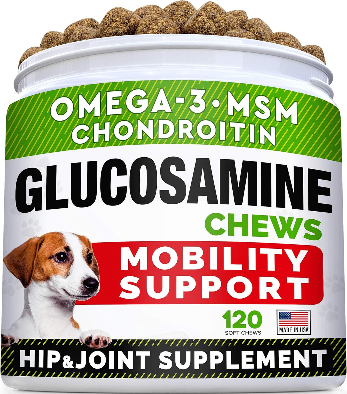 Suplemento de Glucosamina para Perros - 120 Chews - USA